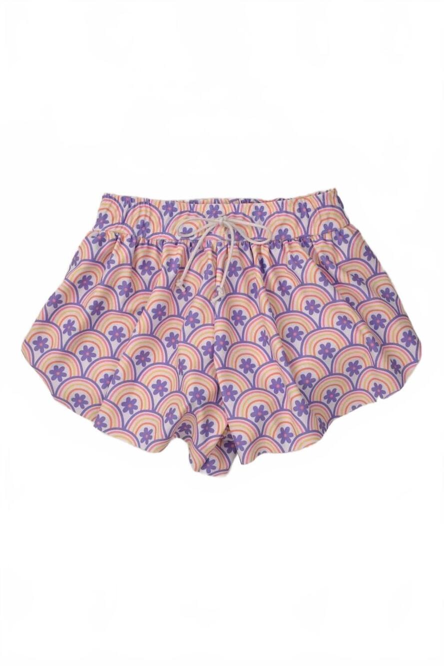NEW FUNTASIA TOO kids' butterfly shorts in rainbow retro